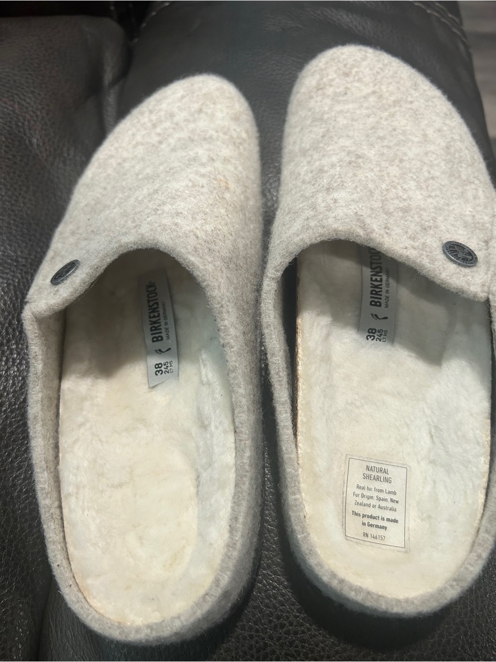 Birkenstock Women's Felt Shearling Lined Clogs - Light Beige